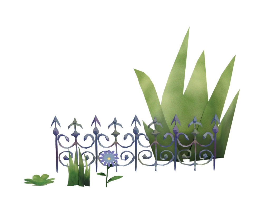 わりと簡単な草花とフェンス